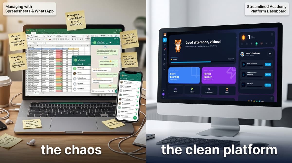 Chess Coaching Platform: Why WhatsApp + Zoom + Spreadsheets Is Killing Your Academy