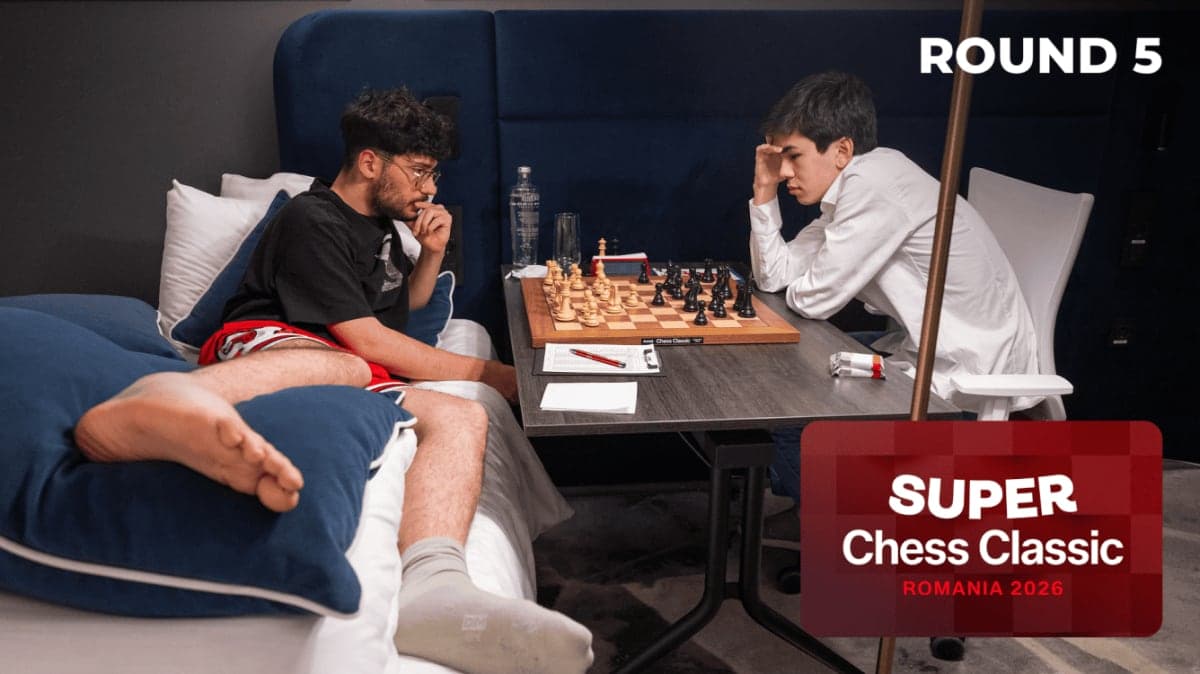 Super Chess Classic Romania 2026 Round 5: Firouzja Plays From a Hotel Bed as All Five Games Draw