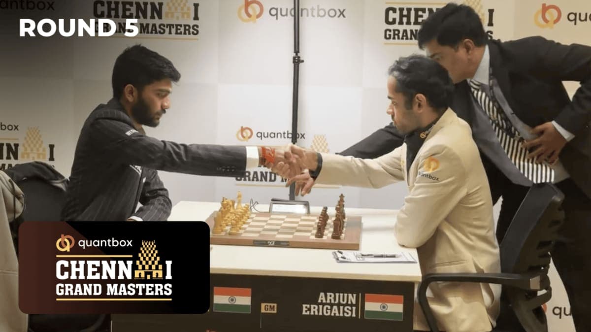Chennai Grand Masters Round 5: Arjun Stuns Gukesh to Join the Lead