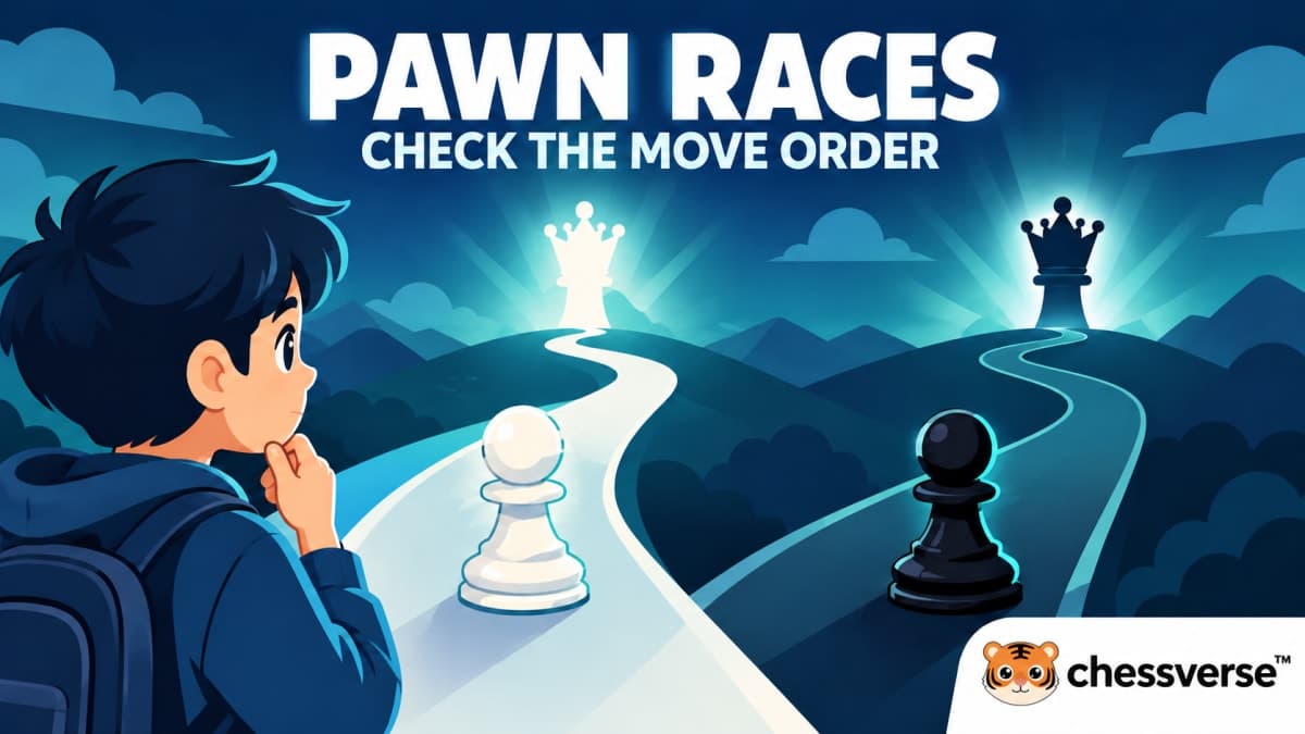 Pawn Races in Chess: Count Moves, Then Check Promotion